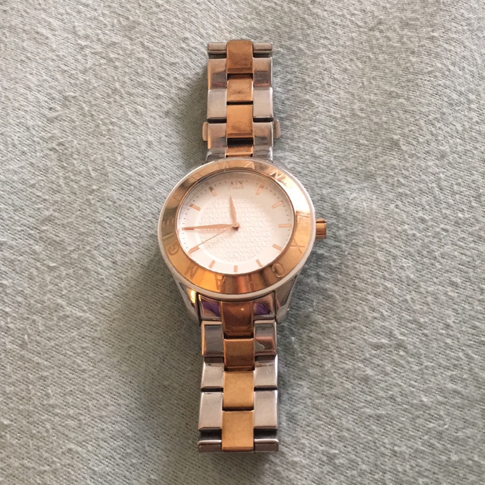 Armani exchange two tone watch